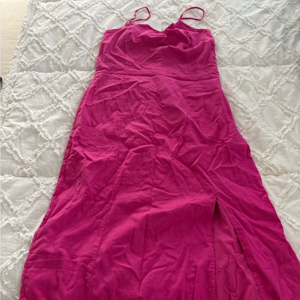 NWT J. Crew Bright Pink Dress with Spaghetti Straps